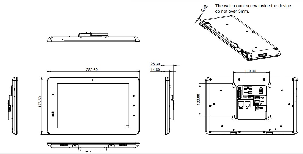 Mechanical Drawing - IEI Technology IOVU-210AR-RK39 Panel PC